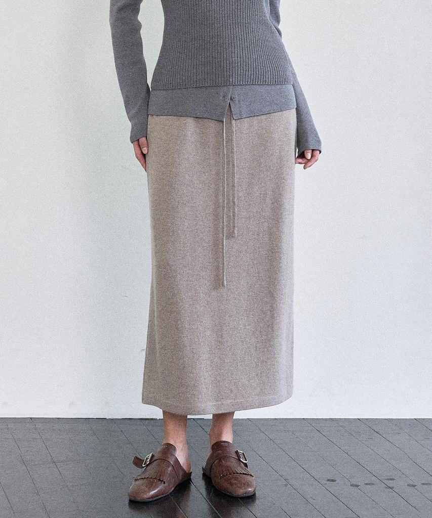 Pilot Wool Cashmere Knit Elastic Skirt (2 Colors)