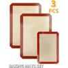 3PCS Silicone Baking Mats for Oven, Reusable Non Stick & Heat Resistant Bakeware Sheets, for Cookie, Macaron, Bread, Biscuits