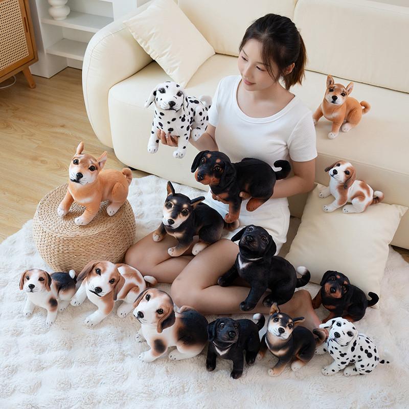 Adorable Plush Dog Toy Featuring Spotty Design Akita And Husky Soft Doll Gift For Kids