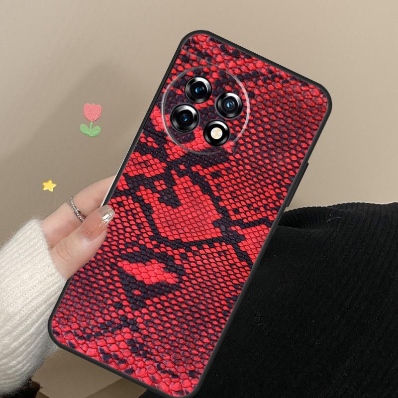 Чехол с текстурой змеиной кожи для OnePlus 13T 13R 12R 10T 8T 15 13 12 11 10 Pro Nord 5 CE 2 3 4 Lite N20 N30