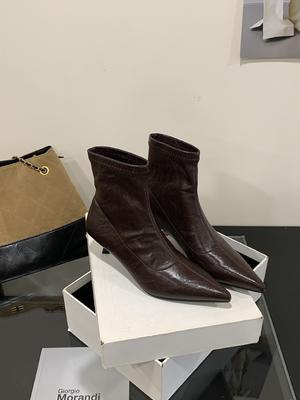 Французские ботильоны с острым носком, тонким голенищем и каблуком, модные ботинки 2025, новые женские короткие ботинки для осени и зимы