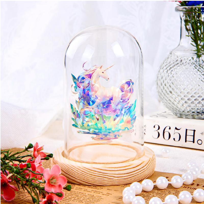 5 styles 100pcs A dream unicorn series shell light PET material DIY sticker Junk Journal Supplies handmade Scrapbooking Material