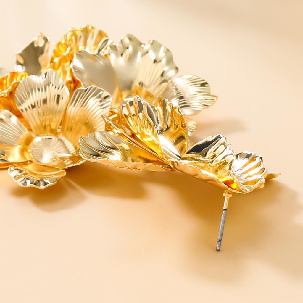 Punk Goth Flower Drop Earrings for Women Statement Piercing Earring Wed Jewelry Accessories