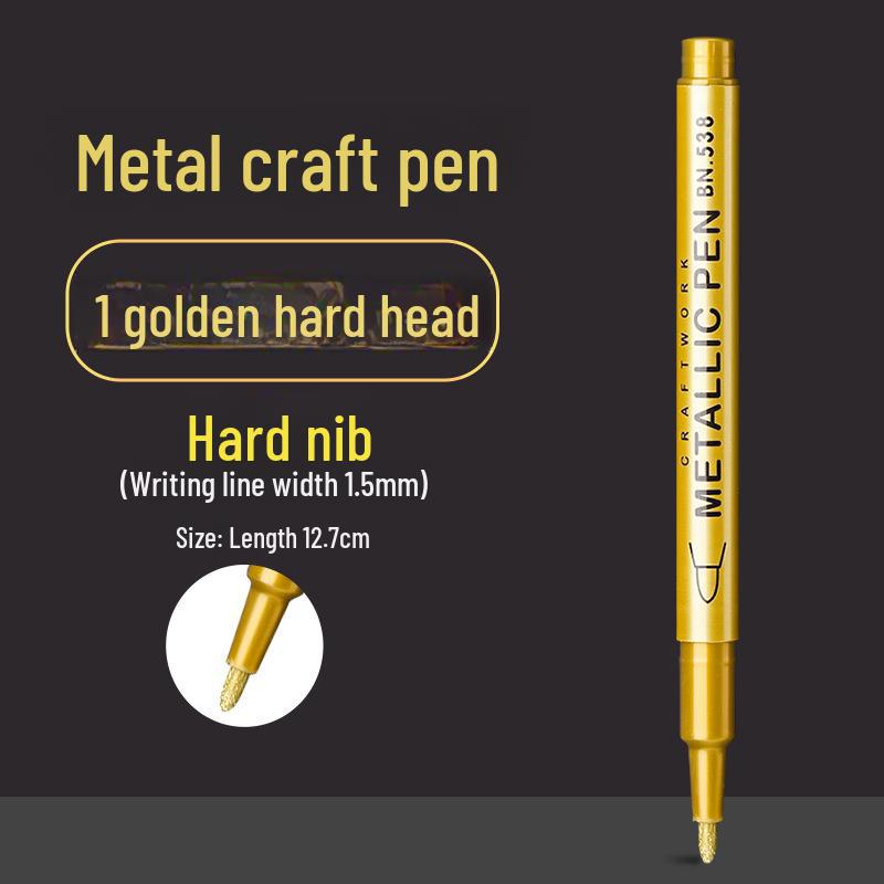 Metallic Gold Silver Craft Paint Marker - Water-Based Signature Pen for Metal