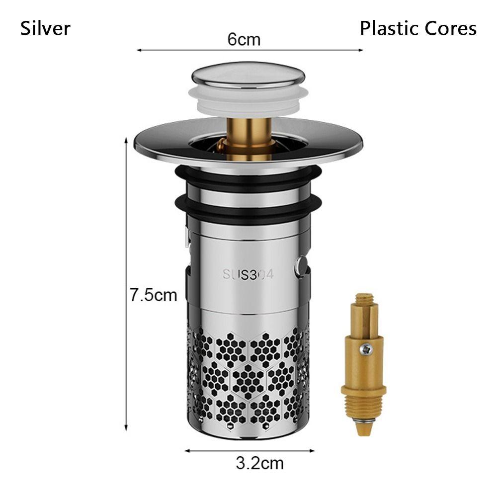 Сетка-фильтр для слива пола против засоров, полезная ловушка для волос, нержавеющий стальной сетчатый фильтр для раковины, всплывающее ядро для умывальника, аксессуар для ванной комнаты