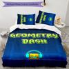 Geometry Dash 3pcs Bedding Set Duvet Cover Closure Includes 1 Duvet Cover & 2 Pillowcases for All Seasons Bedroom Home Dorm Decor