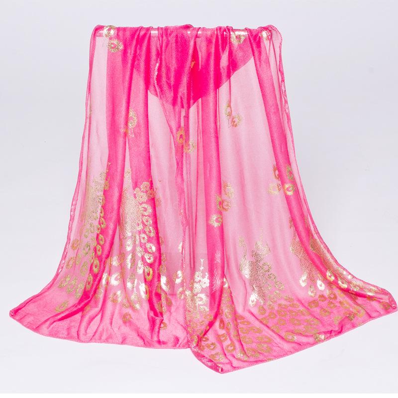 2024 Spring/Summer Women's Beauty Sand Scarf with Peacock Flower Design