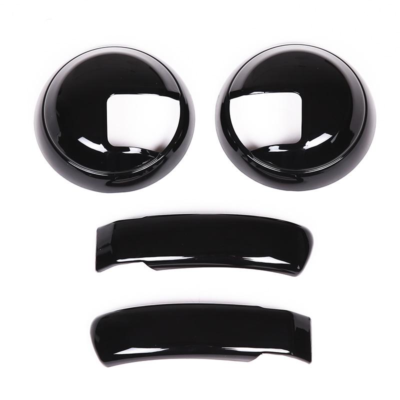 ABS Carbon Fiber Car Interior Door Handle Decoration Cover Stickers Trim For Fiat 500 Abarth 595 2010-2024 Auto Accessories