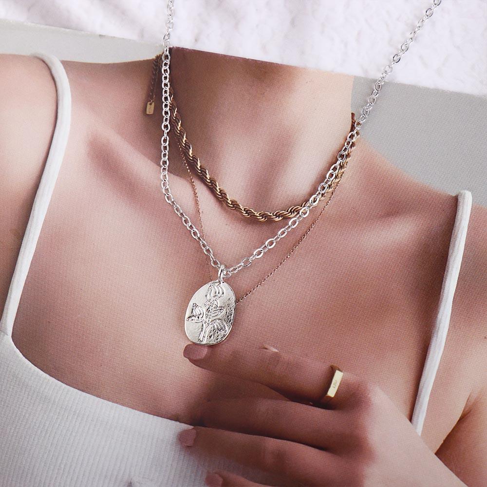 Zinc Zinc Alloy French Style Necklace Gold Sweater Chain Sweet Fashion Jewelry Birthday Gift