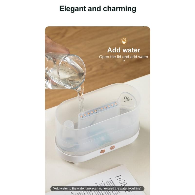 Увлажнитель воздуха для спальни, диффузор для эфирных масел, настольный LED-увлажнитель с эффектом пламени, 225 мл