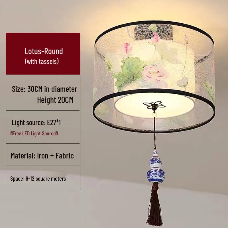 Светодиодный Потолочный Светильник для Балкона, Прихожей или Спальни - Маленький Подвесной Светильник в Новом Китайском Стиле