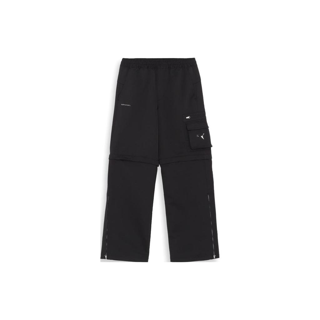 Puma X Sorayama Woven Pants Loose Mid-Waist Elastic Straight-Leg Casual Men Bottoms Black 622607-01