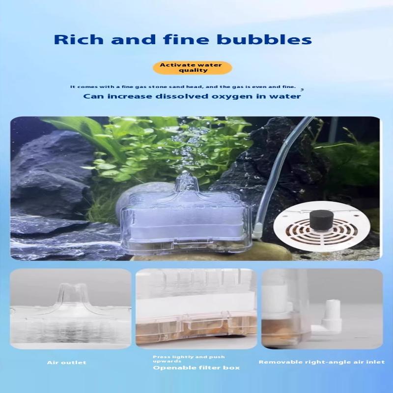 Мини Аквариумный Фильтр Аэратор 2-в-1 Пневматический Фильтр Аквариум Камень для Аэрации Кислородный Насос Очистка Воды Аквариумные Аксессуары