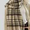 Christmas New Gold Silk Red Plaid Scarf Autumn and Winter Atmosphere Premium Warm Shawl Scarf