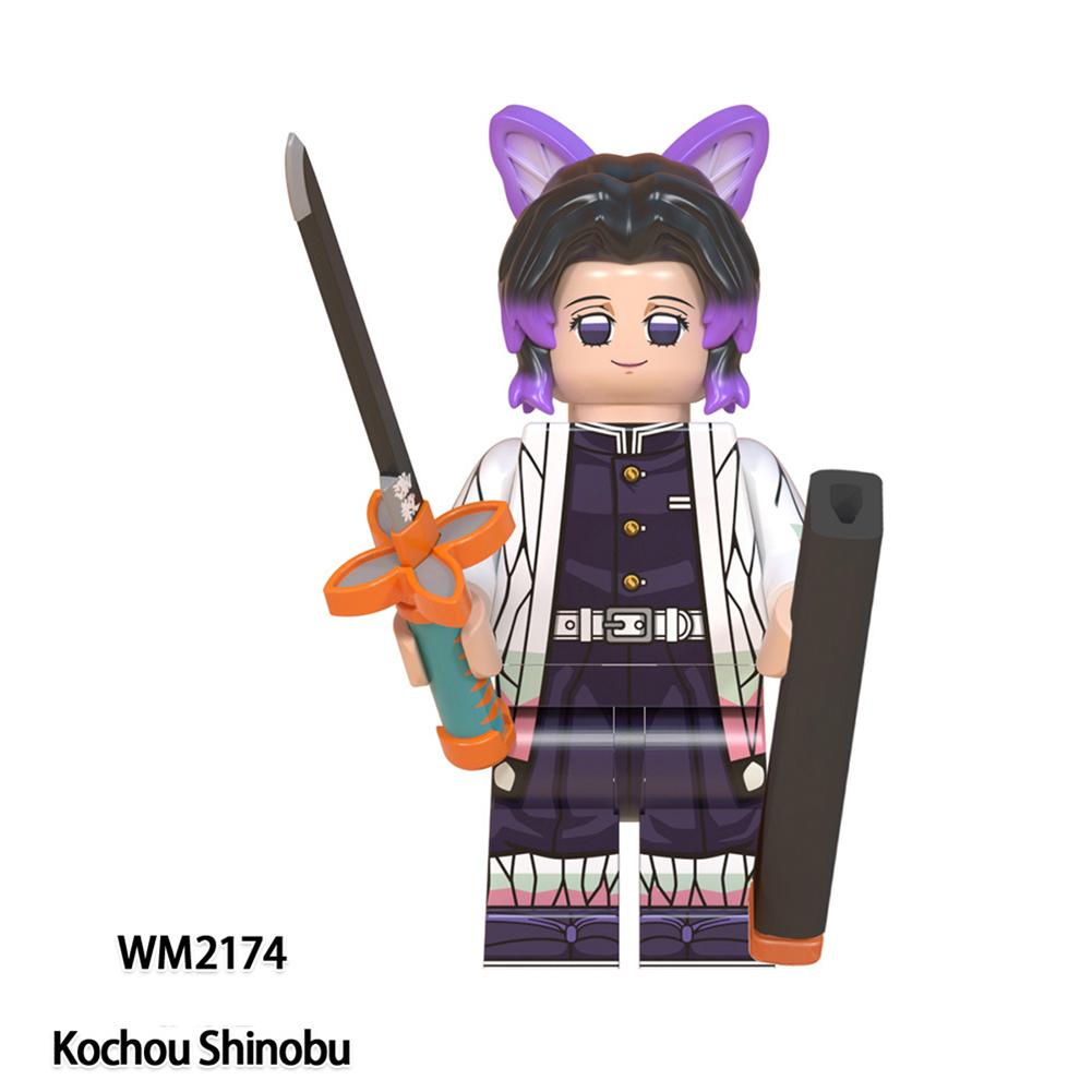 Demon Slayer Series Tanjiro Nezuko Inosuke Doll Building Blocks Plastic Children's Assembled Toy