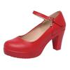 Block Heel Platform Pumps Women Shoes Black High Heels Shoes Ladies Elegant Office Shoes White Red Wedding Party Shoes Size33-43