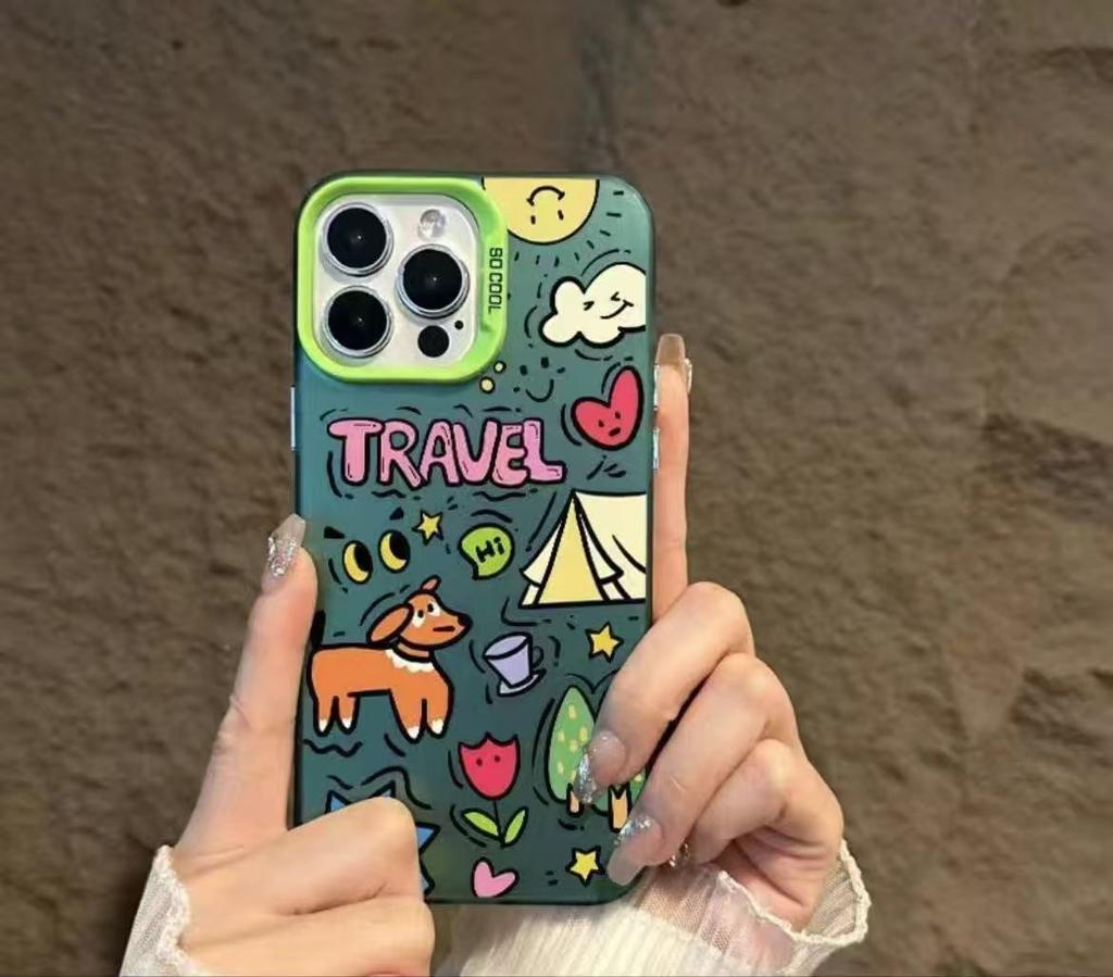 Новый щенок с граффити подходит для чехла для мобильного телефона iphone17 Apple 15promax/16 противоударного 13pro12/11x.