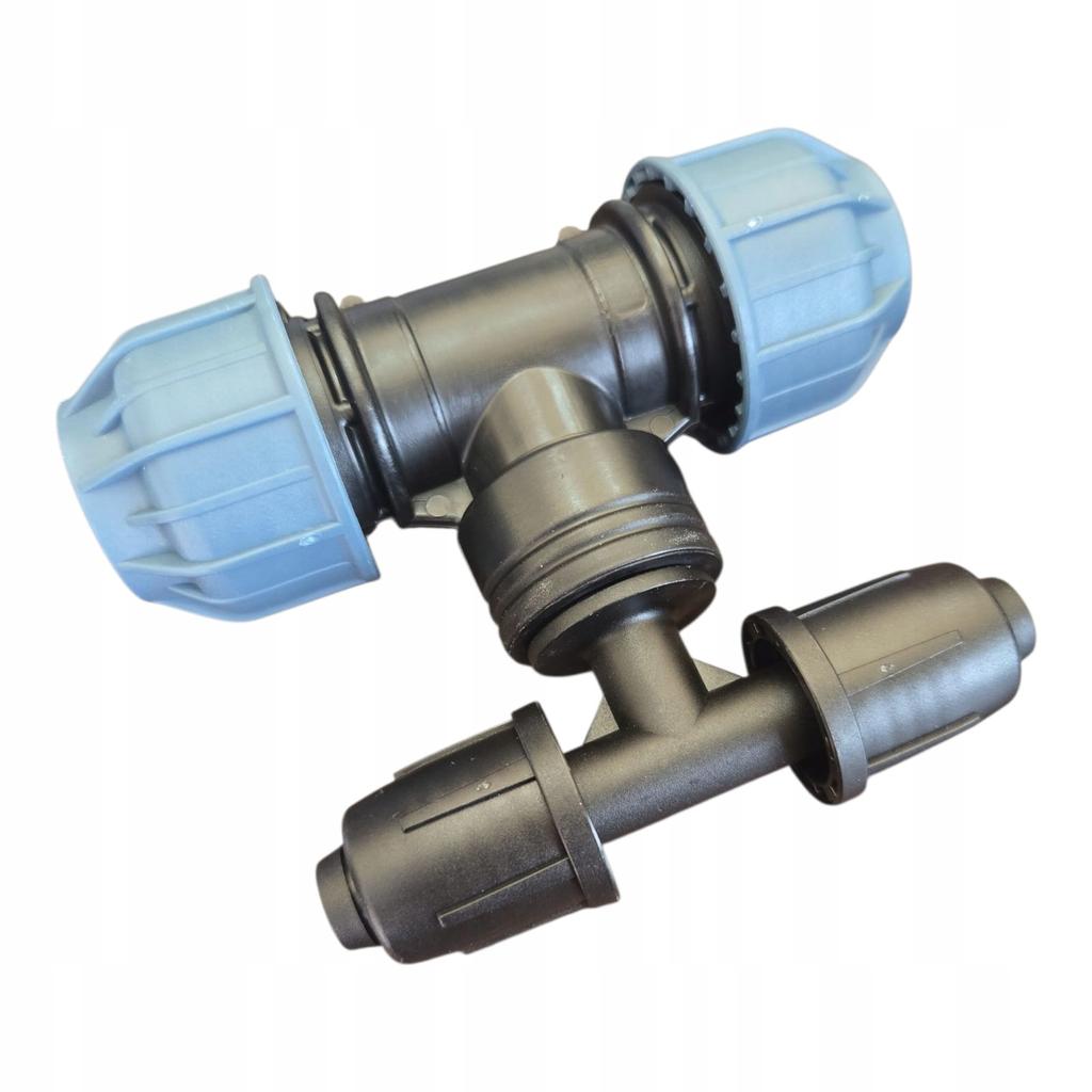 Drip Line Connection with 2 Branches (Tee-Tee), Pe 32