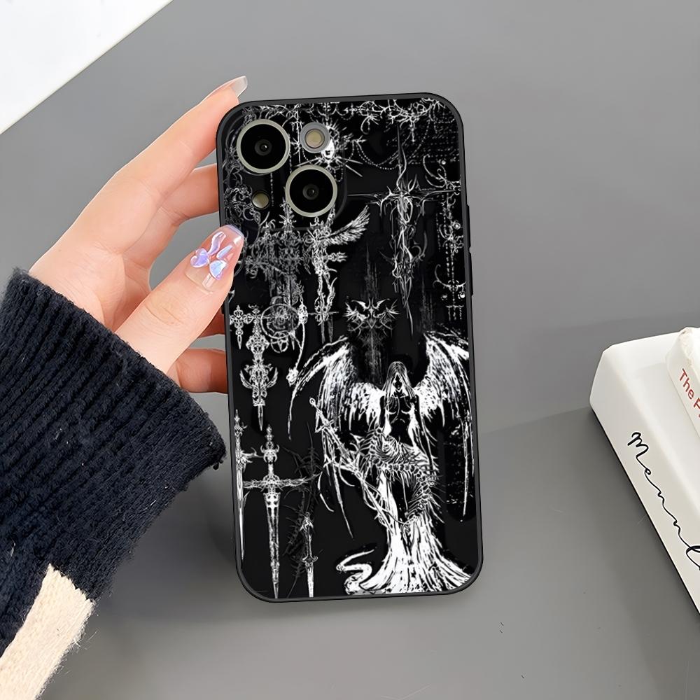 Крутой Готический Скульптурный Чехол-Телефон Девушка Для Iphone 16 Plus 15 14 Pro Max 13 Mini 11 12 Xr X Xs 6 7 8 SE Plus Задняя Крышка