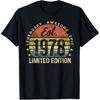 Funny Vintage 1978 Birthday T Shirts Men Women Pure Cotton Humor Streetwear Tee Shirt Short Sleeve Unisex Loose Clothing