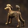 Pure Copper Cute Dog Statue Feng Shui Ornaments Bronze Standing Poodle Figurines Lucky Desk Decorations Accessories Home Decor