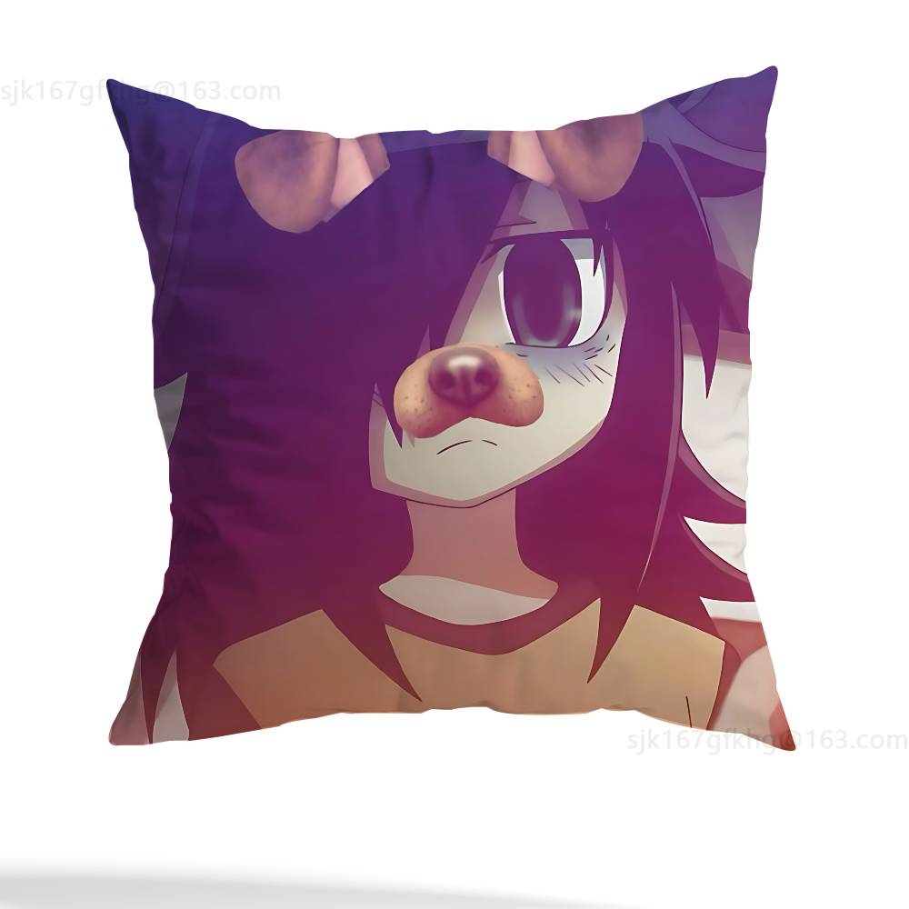 Anime Kuroki Tomoko Pillow Case Square Double-Sided Printing Short Plush Sofa Cushion Cover Bedroom Bedside Pillow