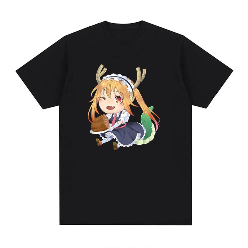 Anime Miss Kobayashis Dragon Maid Tshirt Kawaii Unisexga Print Tee Unisex Oversized Shortsleeve Crewneck Harajuku Streetwear Tops