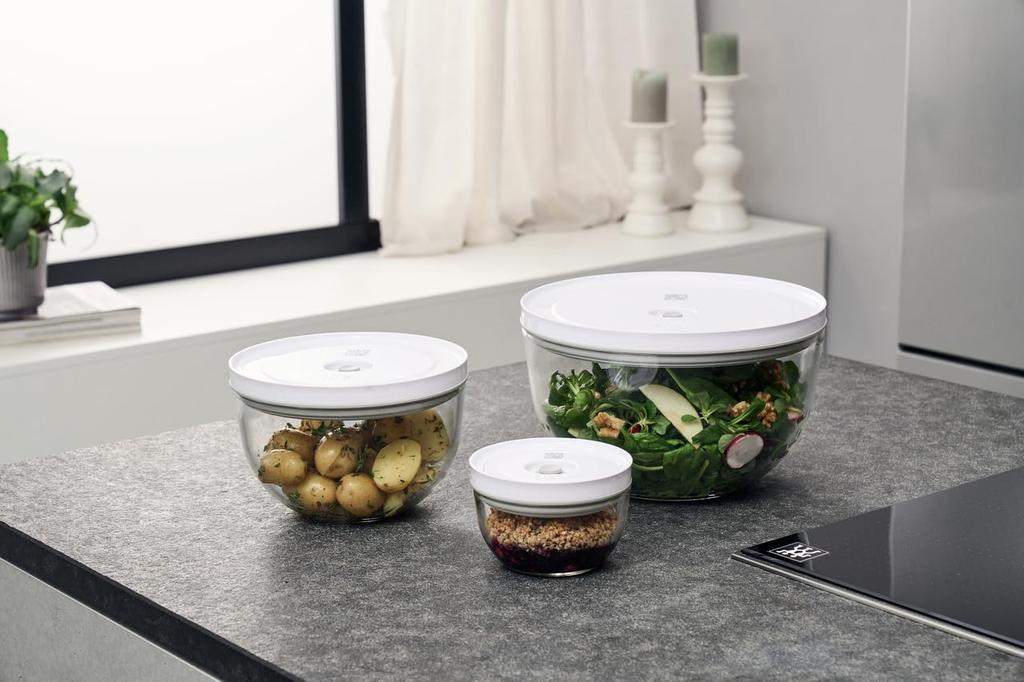 Вакуумное хранение ZWILLING Fresh Save с герметичным стеклянным вакуумным контейнером для хранения, японский Fresh Save & миска, средний, 18 см, стекло, крышка, термостойкий