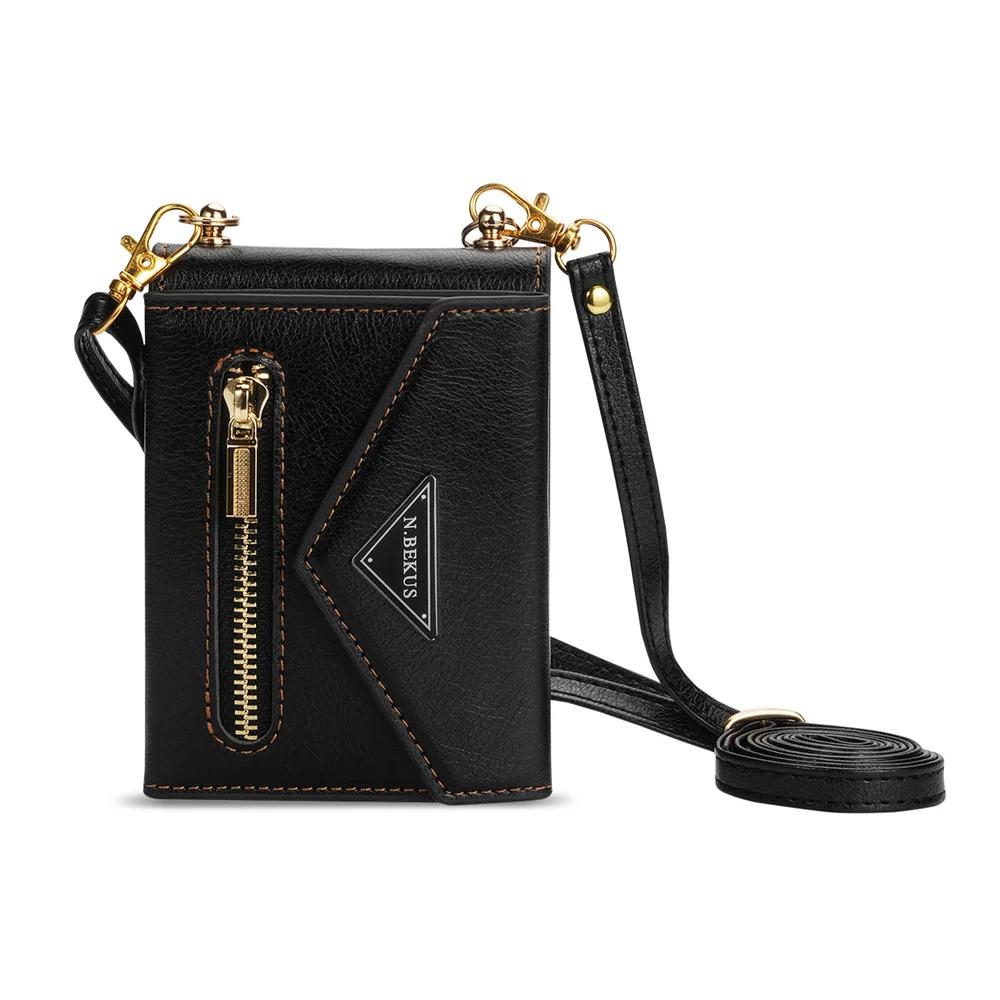 Кошелек-чехол кроссбоди для телефона Samsung Galaxy Z Flip 6 5 4 3 Flip6 Flip5 Flip4 Flip3 5G Ремешок Кожаная обложка Держатель для карт