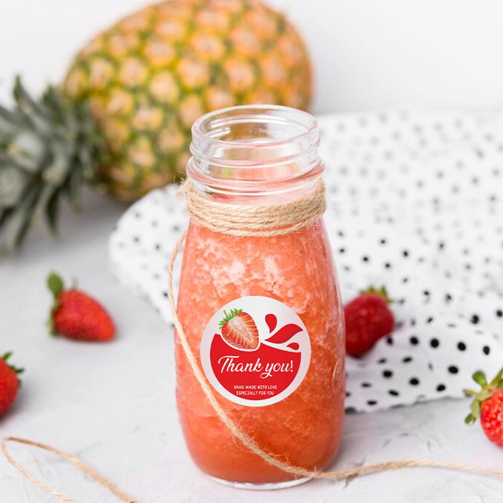 100-500pcs Thank You Handmade Fruits Strawberry Gift Sealing Sticker Summer Style Strawberry Decorative Stickers Scrapbooking