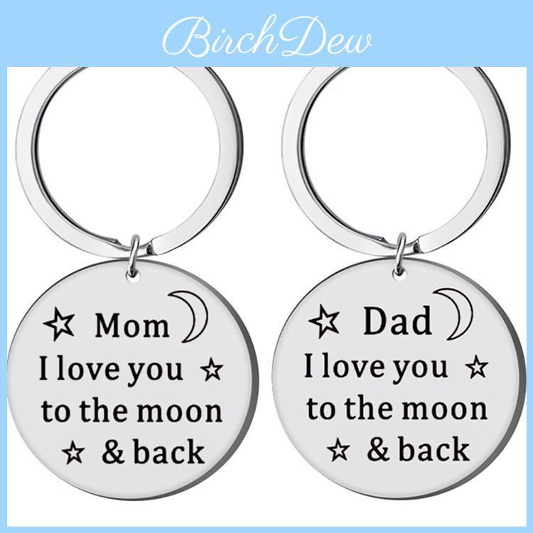 Charming I Love You Dad Mom Stainless Steel Keychain Exceptional Present For Any Special Relationship