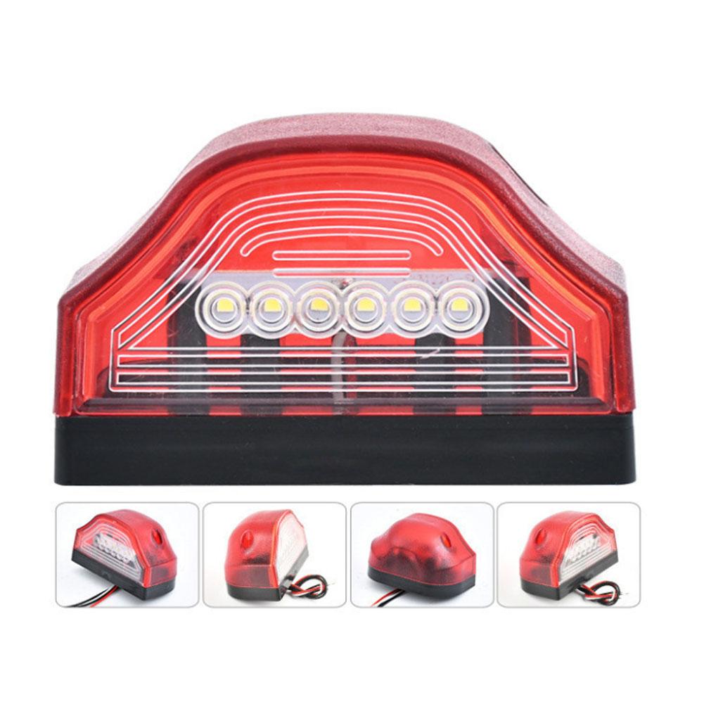 2pcs Car Taillights Truck Universal 6led License Plate License Lights,edge Lights,24v Plate Newest V16 Warning Lights Light T3a5