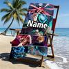 Custom Name Personalized Jujutsu Kaisen Print Beach Towel, for Trip Camping Beach Party Home Decor, Birthday Gift for Family & Friends