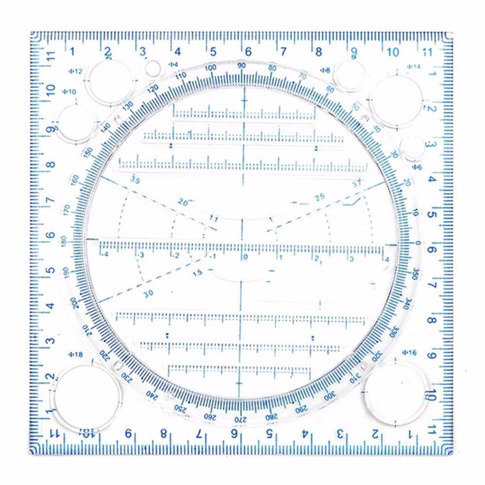 Function Multipurpose Springhall Angle Geometric Drawing Template Circle Maker Drawing Ruler Multifunctional Drawing Ruler