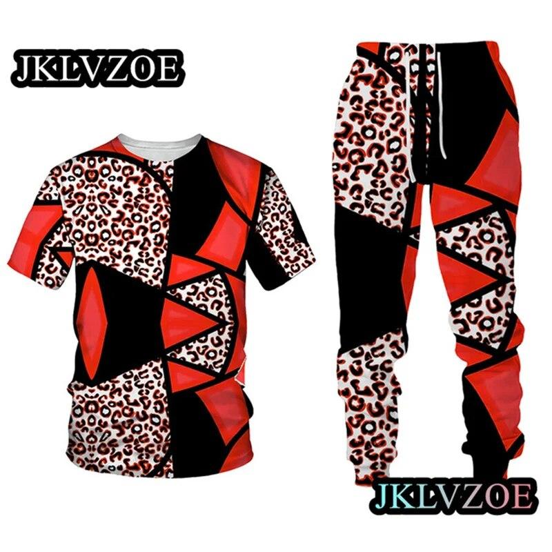 Мужской спортивный костюм, элитный бренд, футболка с коротким рукавом + длинные брюки, комплект из 2 предметов с золотистым 3D принтом, спортивная одежда для бега, повседневная уличная одежда