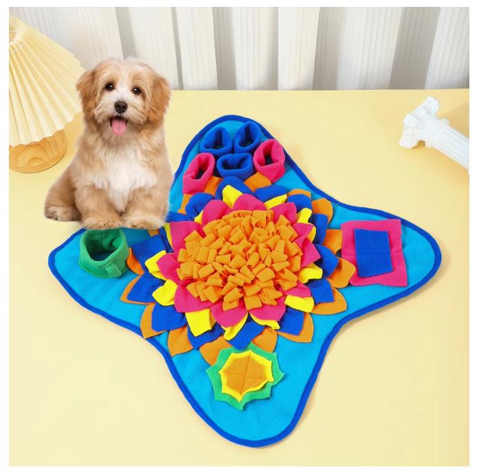 Интерактивный коврик для поиска лакомств для собак Good Pet Snuffle Mat, интерактивная головоломка для кормления, способствующая развитию естественных навыков поиска пищи.