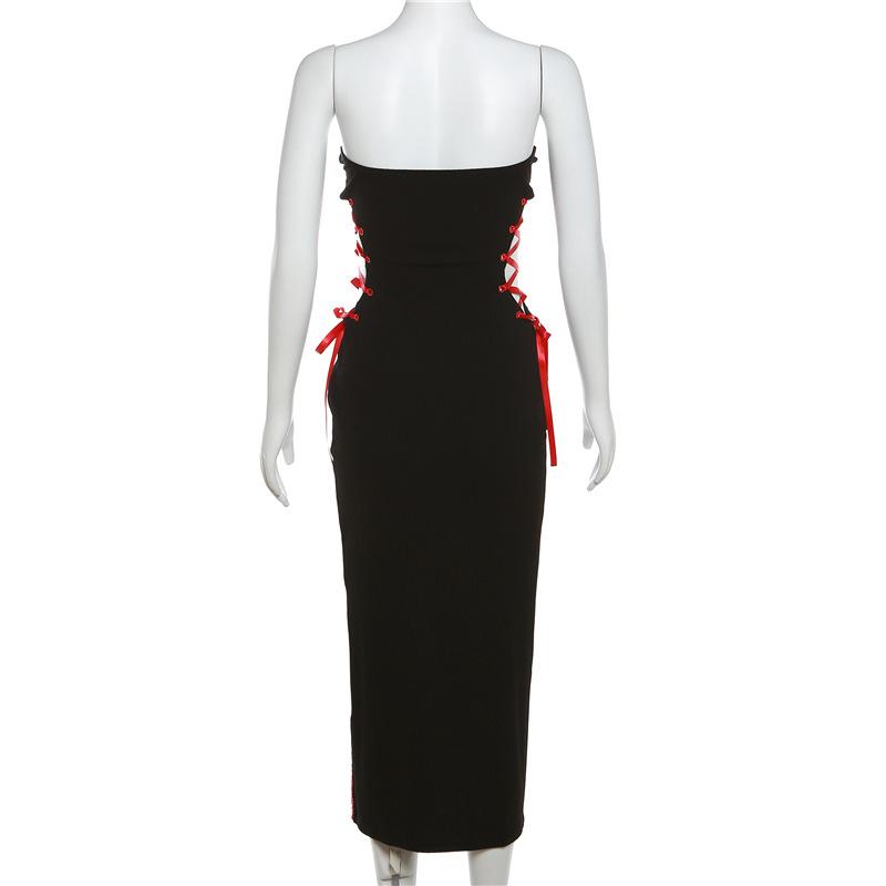 AltGoth Готическое темное платье миди женское винтажное сказочное облегающее платье в стиле гранж-панк Y2k Hotsweet на тонких бретельках с вырезом-корсетом