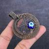 Синий сглаз драгоценный камень ручная работа медная проволока обертка ювелирное изделие кулон 2.60" u3q96