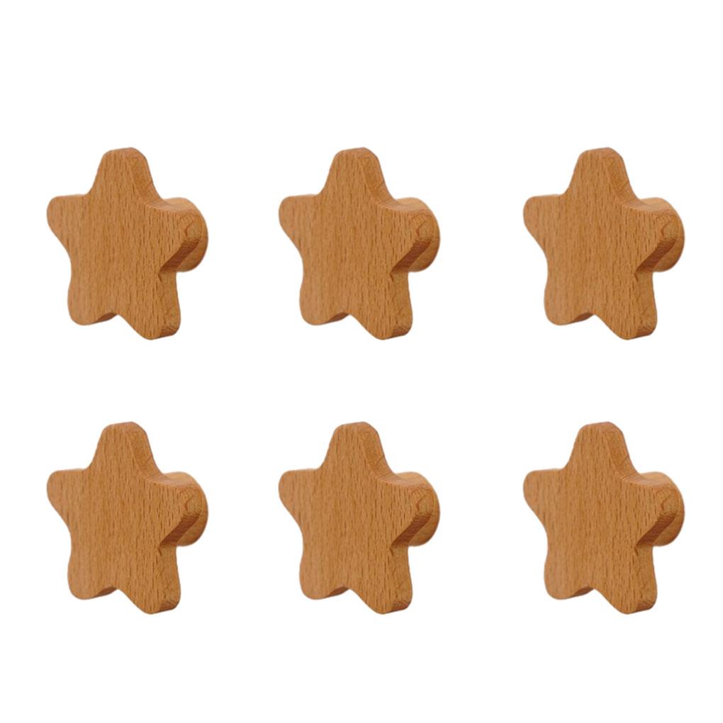 Мультяшные Деревянные Ручки для Ящиков Домашнее Украшение Универсальный Стиль Легко Устанавливаются Деревянные Мебельные Ручки Луна