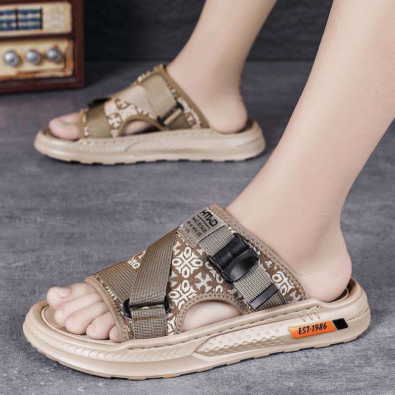 Тапочки мужские 2025 года, новая верхняя одежда, дышащая, нескользящая, повседневная, мужская, для отдыха на море, для прогулок, пляжные, большого размера