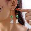 Halloween Costume Jewelry Alloy Earrings With Ghost And Spider Web Design For Men And Women