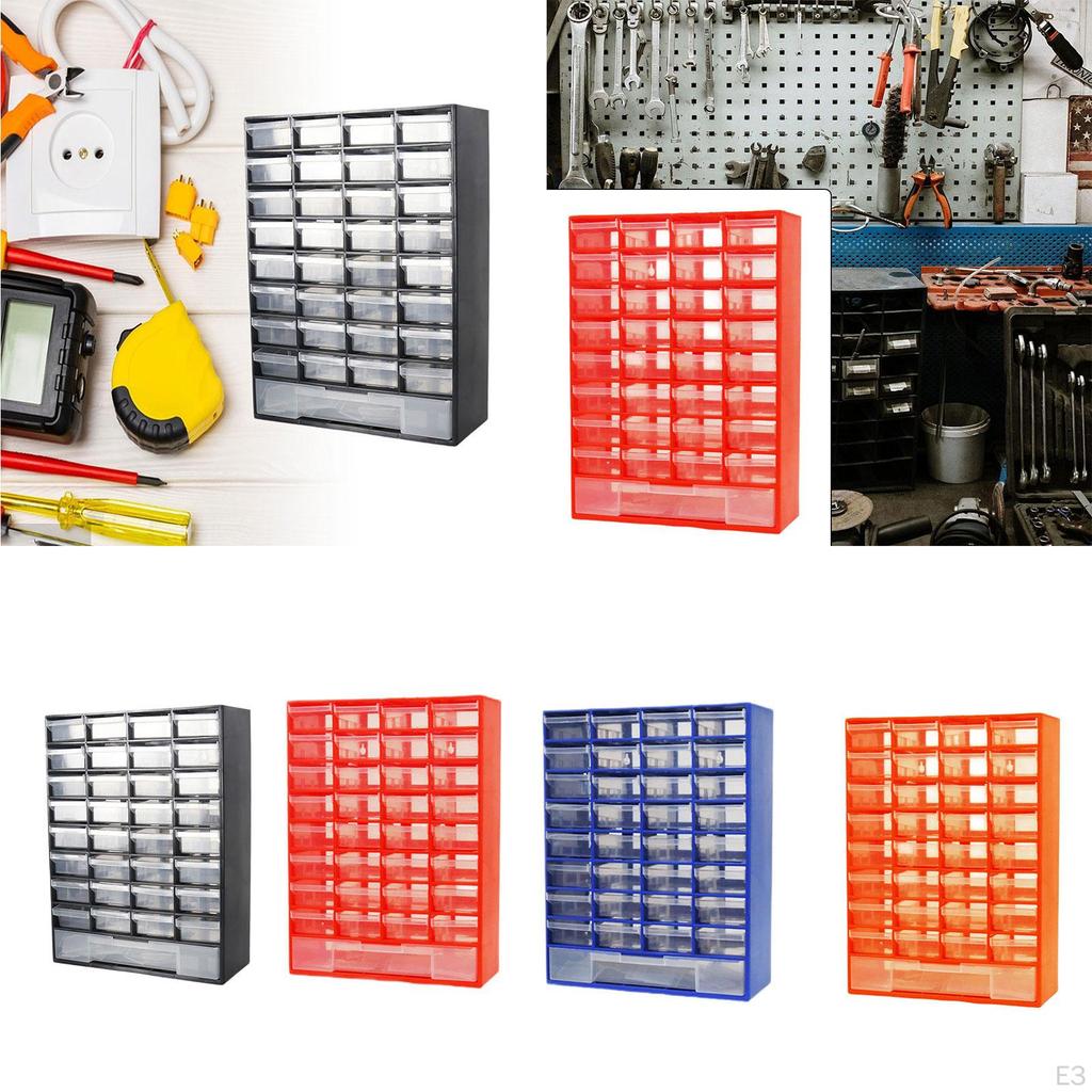 Ящик для хранения вещей Шкаф-органайзер Гайки Винты Мелкие предметы Гаражные принадлежности Черный