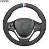 DIY Hand-Stitched Black Genuine Leather Suede Car Steering Wheel Cover For BMW X3 F25 2010-2017 X4 F26