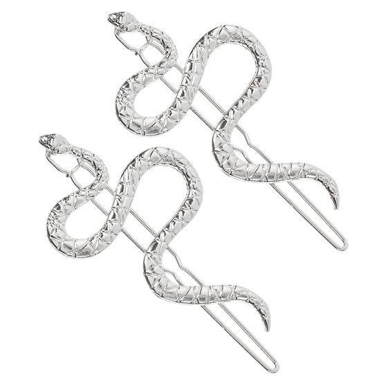 2/4 шт. заколка для волос в форме змеи декоративная металлическая заколка для волос простая в использовании одной рукой заколка для волос ежедневная