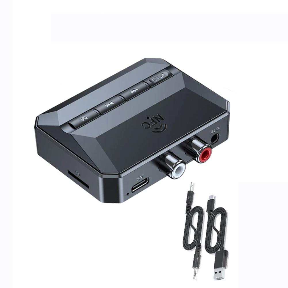 NFC Bluetooth 5.3 аудио приемник 3,5 мм AUX RCA USB U-Disk/TF HIFI стерео музыкальный беспроводной адаптер с микрофоном для автомобильного комплекта усилителя динамика