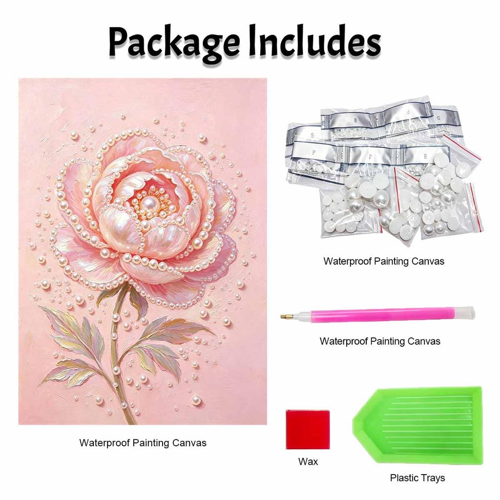 Pearl painting kit DIY pink peony flower home decoration painting