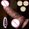 Realistic Dildo Telescopic Vibrator Big Penis Heated Vibrating Clitoris Stimulator Anal Plug Female Masturbator Adults Sex Toys