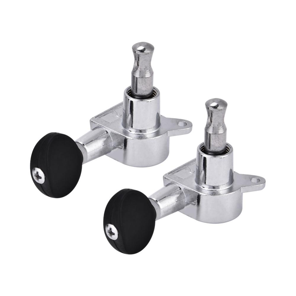Silver Black Color Ukulele Machine Heads 2L2R Configuration Locking Tuners Set For Ukulele