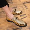 Shoes Male Flats Loafers Black Patent Leather Black Gold Loafers Handmade Tassel Men Formal Club Wedding Party Shoes Men