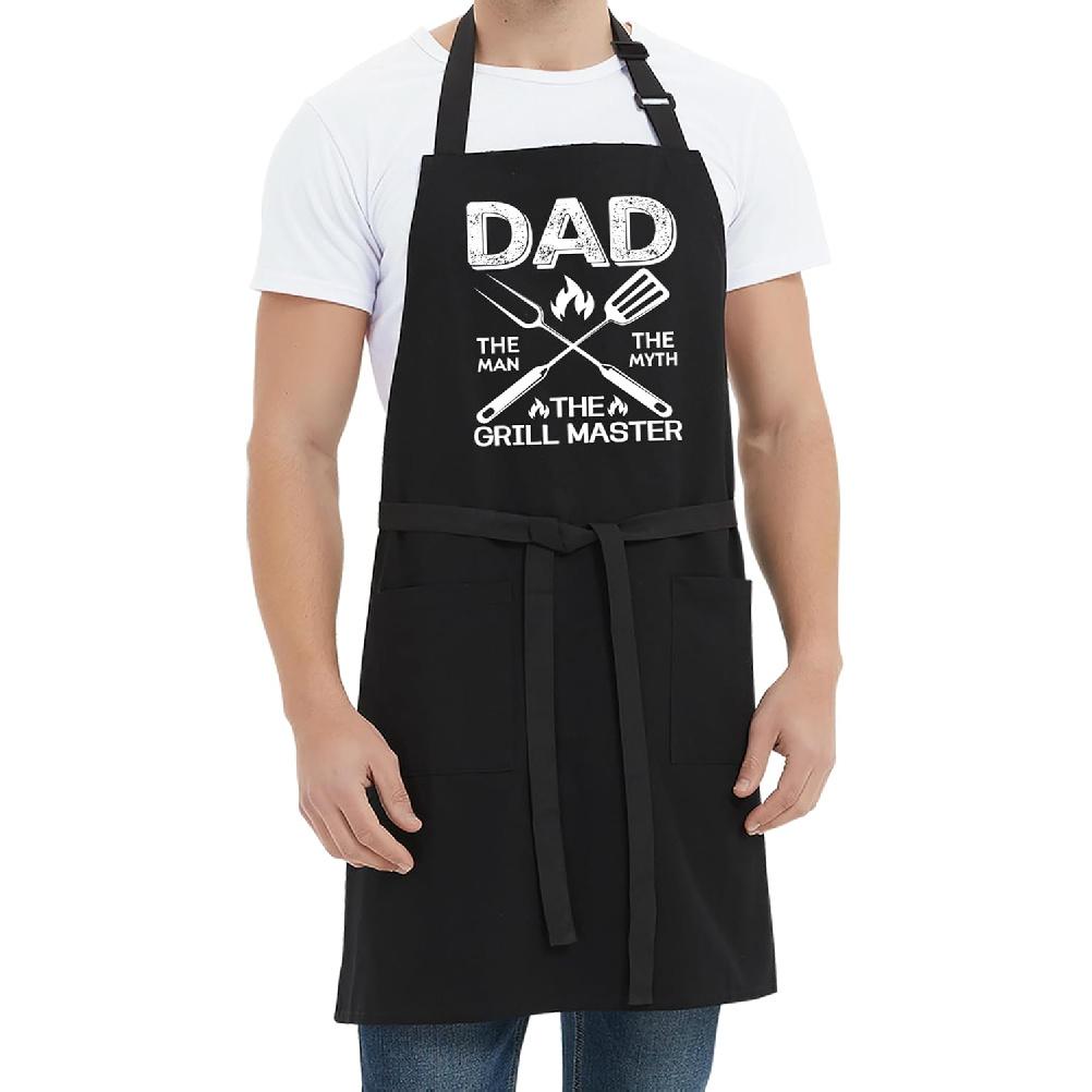 Kaidouma Grill Aprons for Men Dad - Mens Funny Chef Cooking Grilling BBQ Apron with 2 Pockets - Father's Day Apron for Dad
